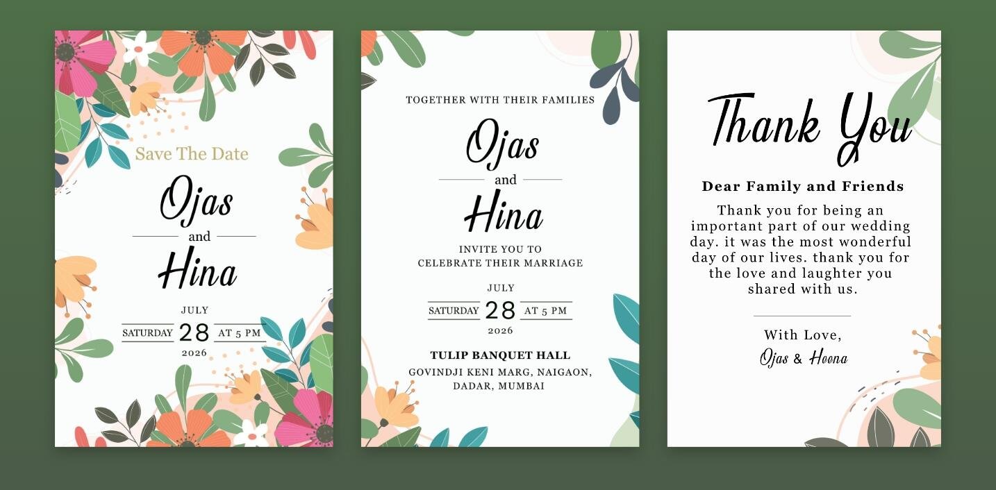 A visual suite with vibrant multi-colored flowers and lush green leaves.