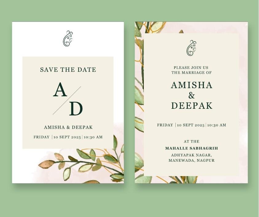 Charming wedding stationery with delicate line art of tulips and lilies.